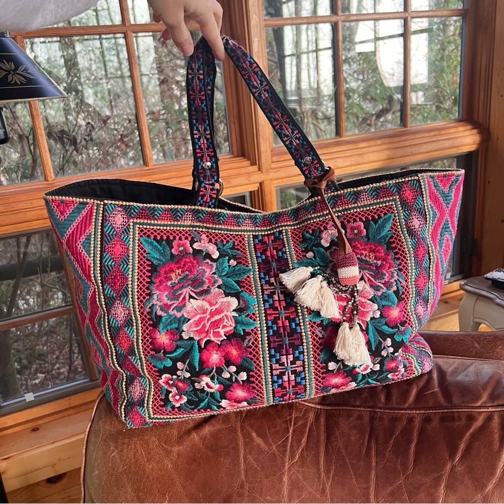 JOHNNY WAS EMBROIDERED TOTE